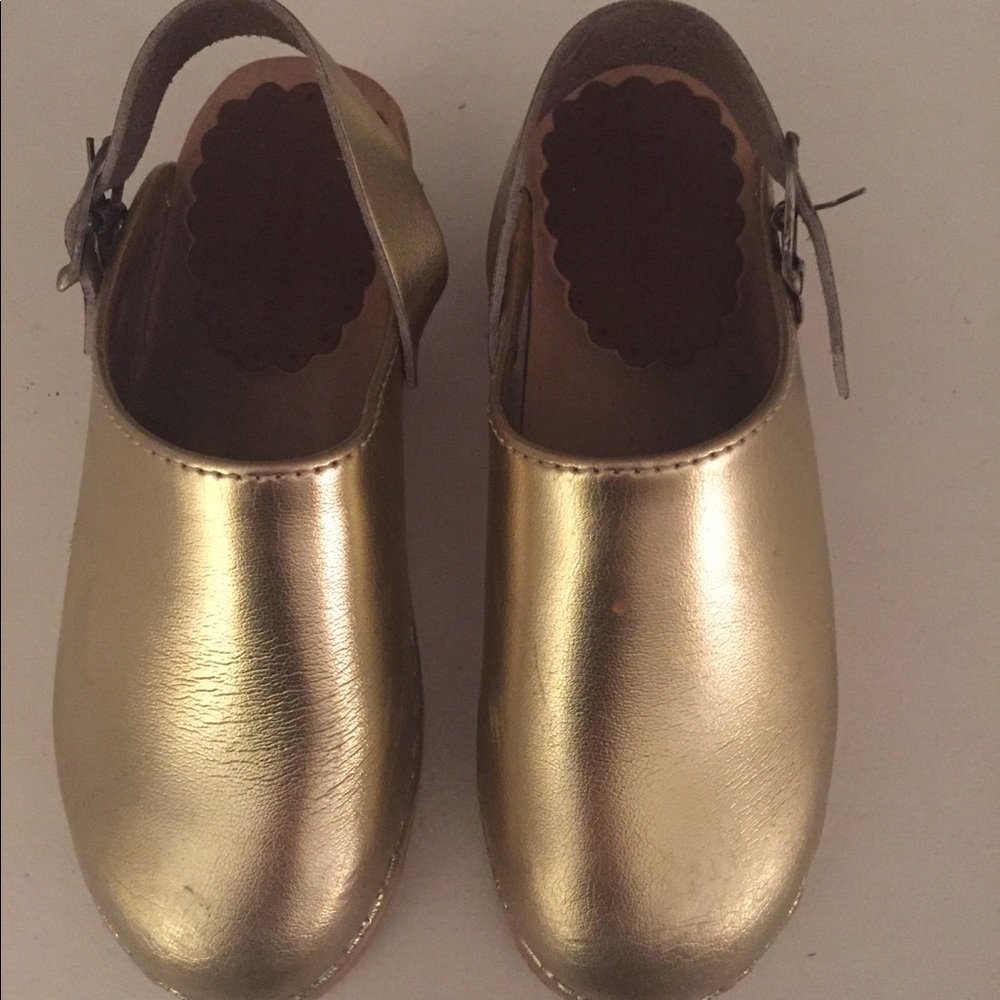 Gold Kids Clogs - good condition